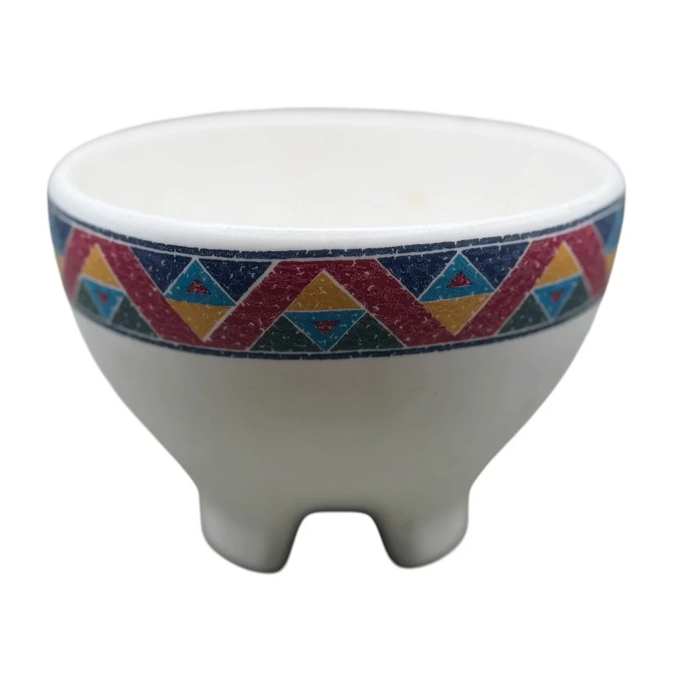 Treasure Craft Pueblo Salsa Bowl Southwestern Tripod Footed Ceramic Made in USA